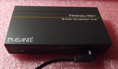 ASANTE FriendlyNet 8-Port Ethernet Hub FH10T8 with Adaptor