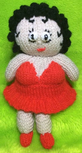 KNITTING PATTERN Betty Boop inspired chocolate orange cover 20 cms toy
