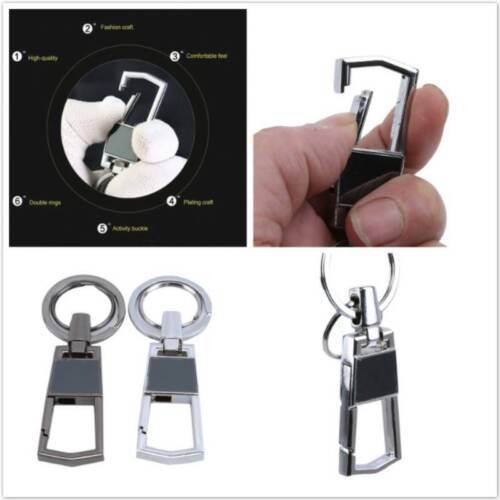 Mens Leather Waist Belt Key Ring Car Keychain Clip Holder Key Chain Gift Z 