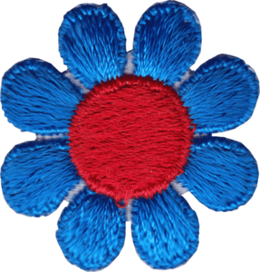 Daisy Flower Blue /& Red Hippy Hippie Sixties 1960s 1.5/" Iron On #51055 Patch