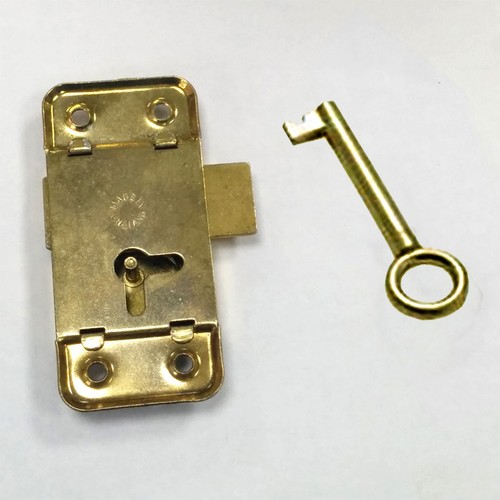 2.5 Inch 65mm Brass Door Lock /& Key For Wardrobe Cupboard Cabinet Desk Drawer