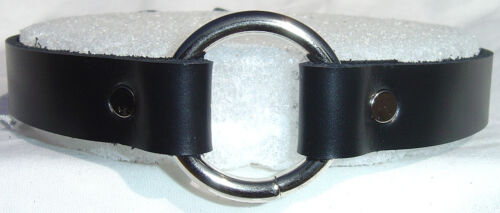 5/8&#034; Premium Leather Choker Necklace Center O-Ring Goth New Hardware Options!