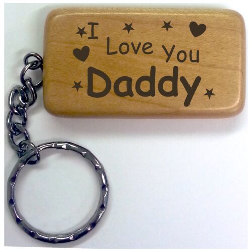 PERSONALISED DADDY GIFT KEYRING 60735 FATHERS DAY ENGRAVED BIRTHDAY SON DAUGHTER 
