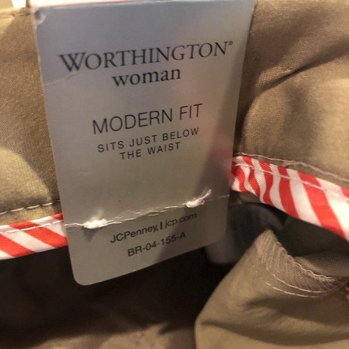 New Worthington Tan Capri Cropped Ankle Pant Womans 20W 20 Modern Fit Mid Rise