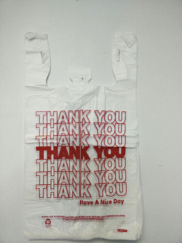 Merci de votre t-shirt Sacs 11.5" X 6" X 21" en plastique Blanc Shopping Sac 50-1000 