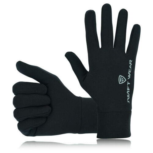 Running gloves Men light weight Reflective Black Liner Touchscreen Thermal Sizes 
