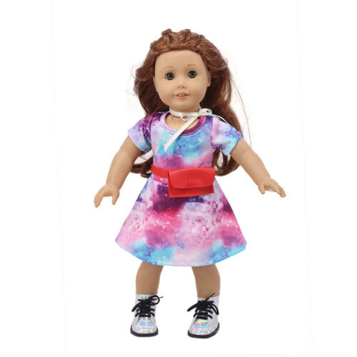 Hot Handmade Accessories Fits 18"Inch American Girl Doll Clothes Dress＋Shoe 