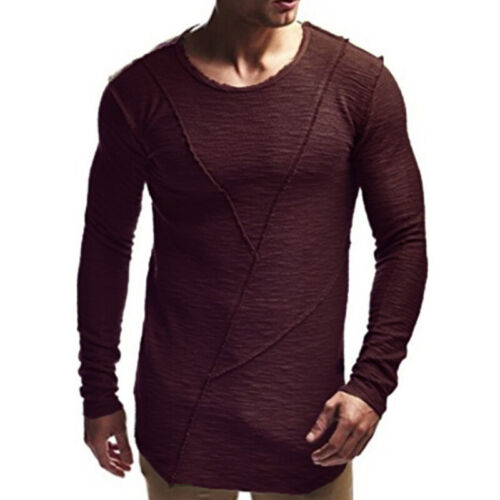 Men/'s Long Sleeve Muscle T Shirt Slim Fit Casual Blouse Crew Neck Tee Shirt Tops