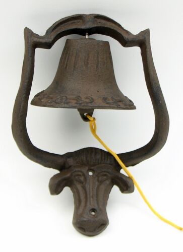 Cast Iron Wall Mount Cow Bell Indoor or Outdoor Country Decor