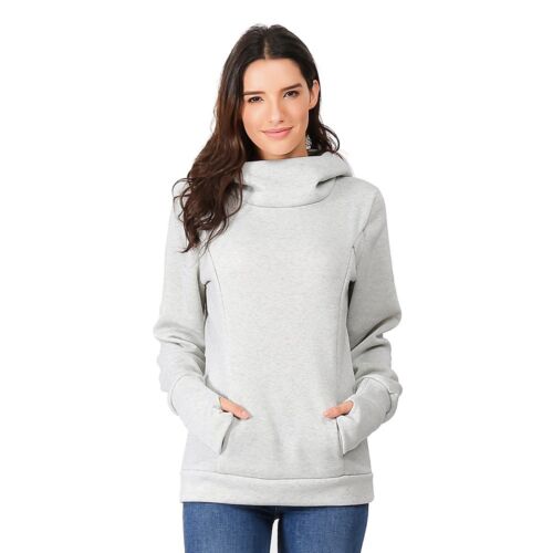 Women/'s Nursing Maternity Long Sleeves Hooded Breastfeeding Coat Sweatshirts Hot