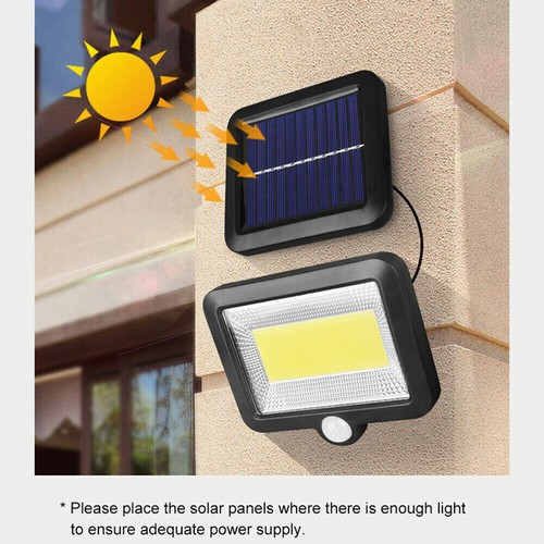 LED Solar Außenleuchte PIR Bewegungssensor Wandlampe Außenstrahler schwarz DE
