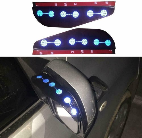 Blue RearView Mirror Rain Eyebrow Waterproof Reflective Cover 2Pcs For Toyota