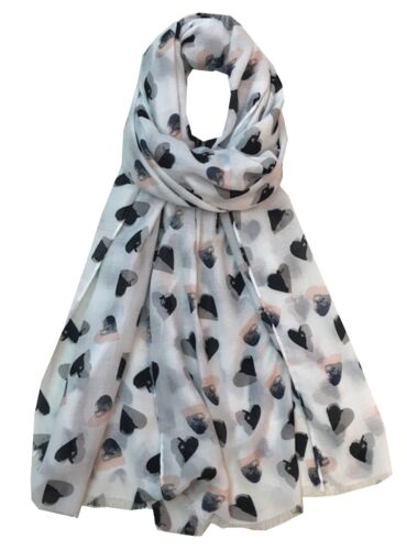 Heart Print Large Celebrity Fashion Scarf Wrap Shawl Maxi Sarong
