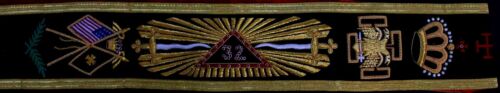 Masonic Scottish Rite 32nd 32 Degree Rose Croix Embroidered Right Shoulder SASH