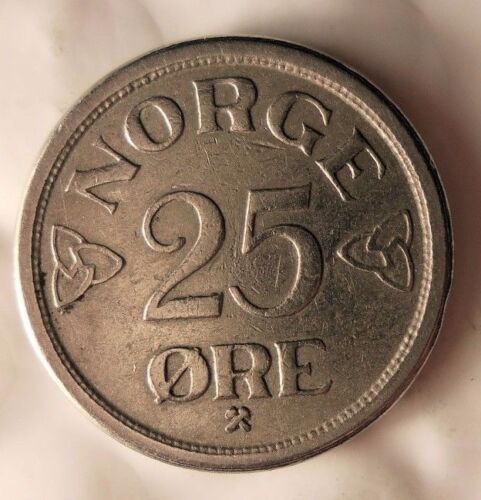 Excellent Vintage Coin Norway Bin #3 1957 NORWAY 25 ORE FREE SHIPPING