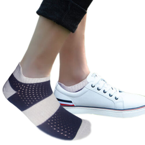 Mens ventilated sports socks with minimal seams comfortable cotton trainer liner