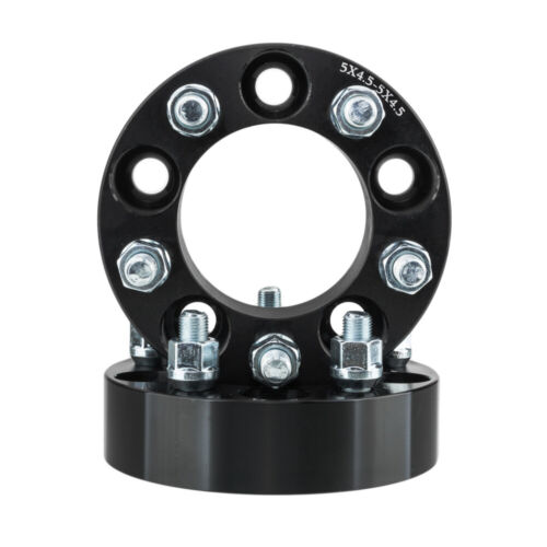 2 Black 1.5" 5x4.5 To 5 x 4.5 Wheel Spacers Thick Adapters 1/2" Studs 5lug 