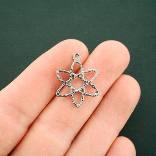 BC1676 4 Science Charms Gunmetal Tone Atom