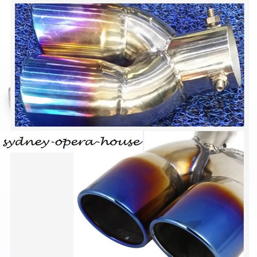 Stainless Steel Car Rear Slant Cut Trim Dual Exhaust Pipe Tail Muffler Tip Best