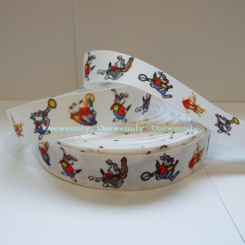 Per Metre Alice in Wonderland Grosgrain ribbon 22//25mm Party Cake// Hair Bows