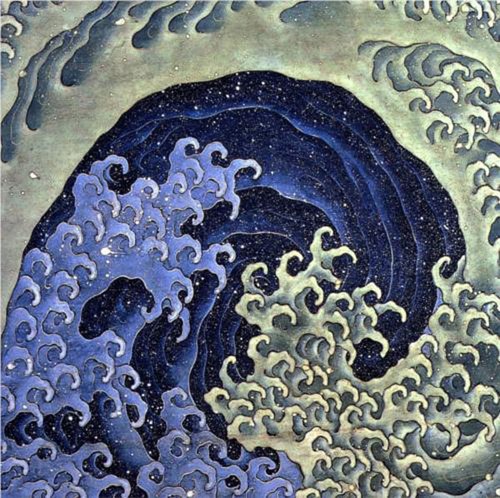 Feminine Wave by Katsushika Hokusai Ocean Asian Water Fractal Print Poster 11x14
