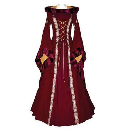 Vintage Women/'s Hooded Victorian Renaissance Gothic Dress Medieval Dress Costume