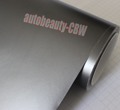 Car Satin Matte Metal Metallic Chrome Vinyl Wrap Sticker Film Grey AC Picked