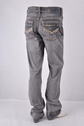 New Mens Axel Jeans Treadwell Vintage Dk Gray Relaxed Straight Leg Jeans WG20010