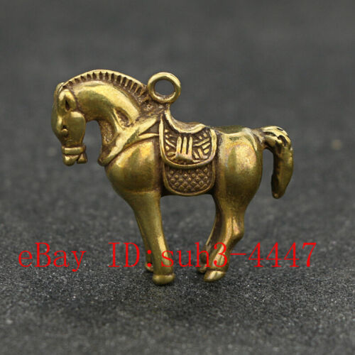 Details about  / Chinese Handmade Copper  Brass Zodiac Horse Small Fengshui Statue Pendant