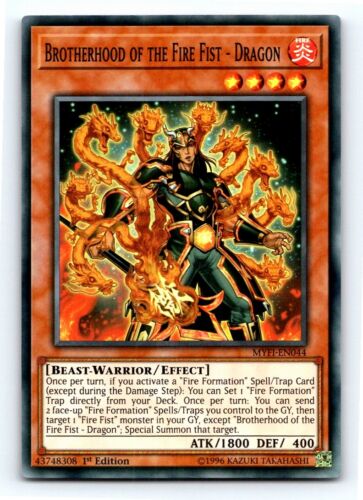 Super Rare YUGIOH Card Mint Brotherhood Of The Fire Fist Dragon Near Mint