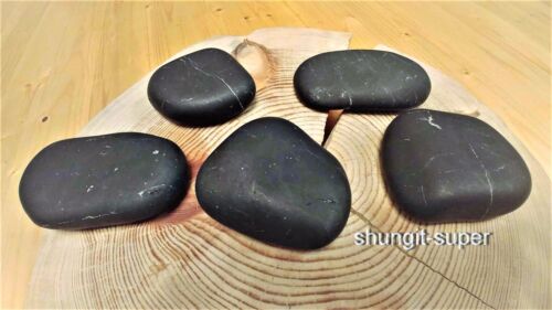 SHUNGITE SMOOTH NATURAL STONES stone-therapy set for massage.