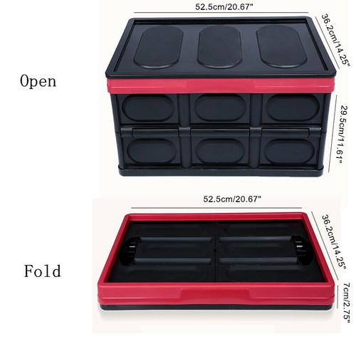 55L Collapsible Stackable Storage Box Car Trunk Garage Portable Organizer Crates