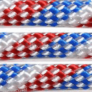 environ 249.48 kg environ 30.48 m Rouge Bleu Blanc Paracord 100 ft 550 LB Bracelet Camping Kit de Survie Corde Cordon