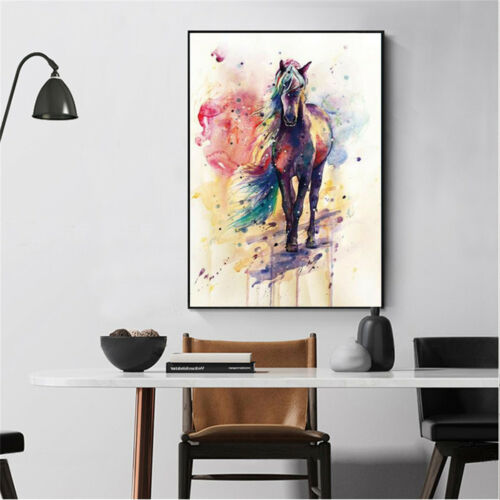 Watercolour Horse Animal Canvas Picture Print Poster Wall Modern Art Home Decor