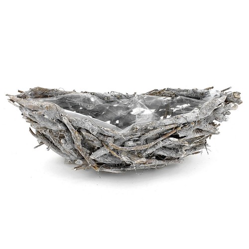 Shabby Pflanzschale Schiffchen grau gewaschen Landhaus ! Wurzelholz