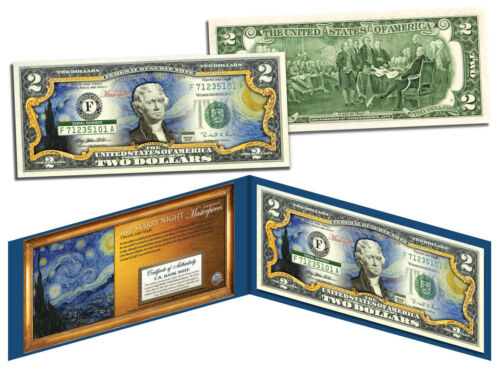 Details about  / THE STARRY NIGHT 1889 Vincent Van Gogh *Masterpieces* Legal Tender $2 U.S.A Bill