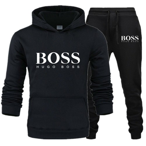 2pcs Sportsuit Mens Hoodies Jogging Pants Tracksuit Set T-Shirt Running Bottoms