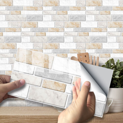 3D Self-Adhesive Kitchen Wall Tiles Bathroom Mosaic Tile Sticker Peel & Stick 9x 