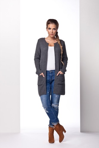 Da Donna Taglio Lungo Cardigan Giacca Maglia Giacca Maglione Manica Lunga con Tasche 5 colori