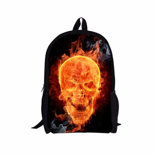 College Mens Boys School Bags Skull Print Backpack Shoulder Bookbag Rucksack Bag 