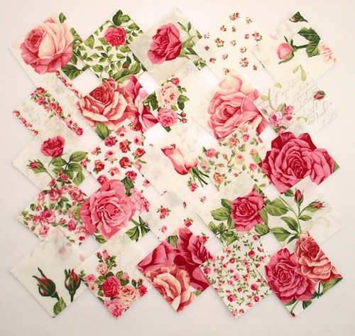 ROSEN /& RÖSCHEN Stoffpakete Rosenstoffe Precuts Scraps 5x5 cm Patchwork Stoffe