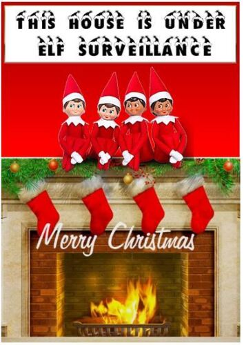 Esta cámara de Navidad está bajo vigilancia Elfo Poster-A4 Laminado-comportamiento