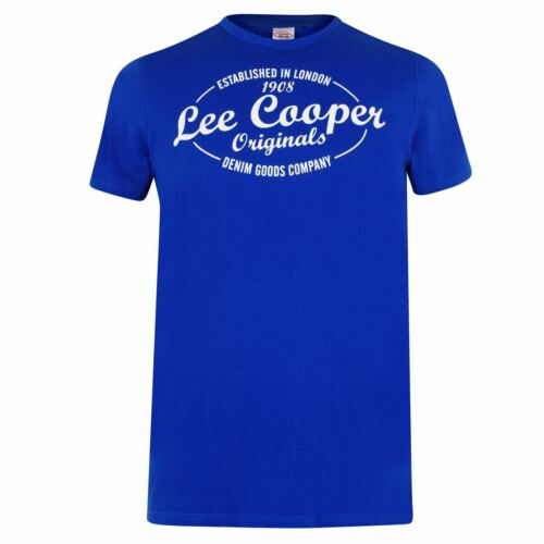 Lee Cooper Homme Logo T-shirt à encolure ras-du-Cou Tee Top à manches courtes en coton