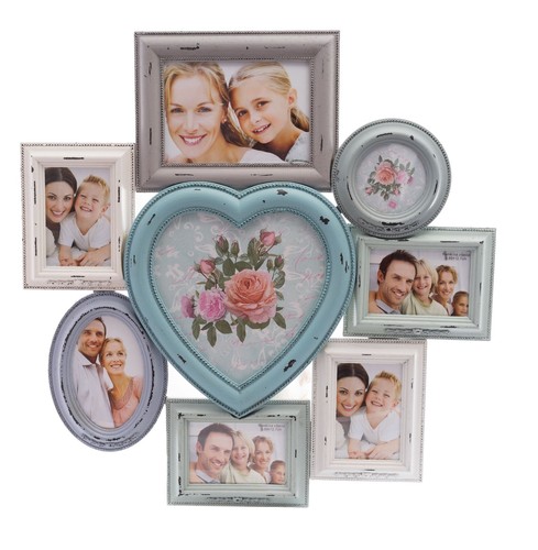 Bilderrahmen Bilderrahmen Collage Fotorahmen Herz Collage Gross Bunt Holz Fotowand Vintage Mobel Wohnen Anakui Com