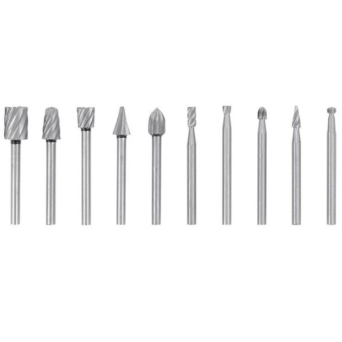 10Pcs Solid Carbide Burrs single Cut Set for Rotary Drill Carving Die Grinder