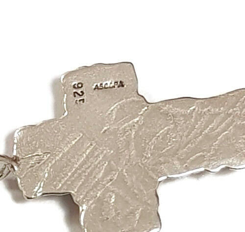 Roman Glass Pendent Cross Silver 925 Antique Ancient Fragment 200 B.C Israel.