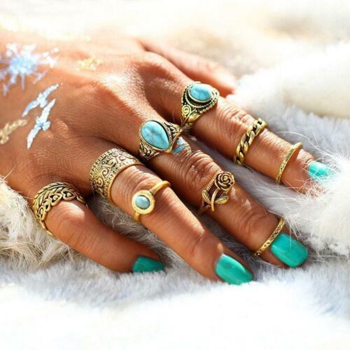 10pc//set Mid Midi Above Knuckle Joint Ring Band Tip Finger Stacking Punk Ring LI