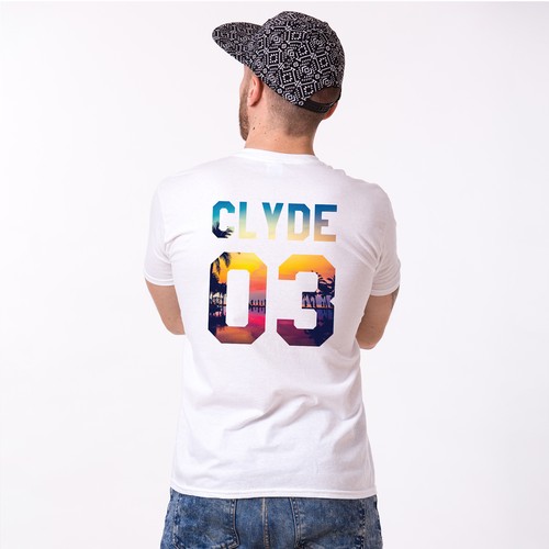 Summer T-shirts Bonnie /& Clyde Tropical Imprimé couple Tees Son et Sien NEUF