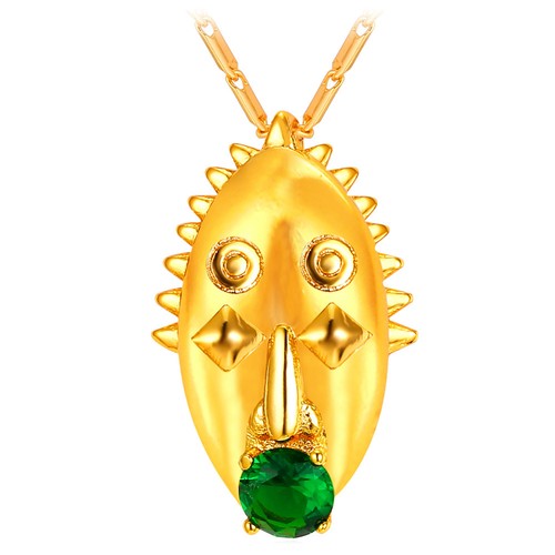 Special Aborigines Design 18K Gold Plated Oval Pendant Necklace Zirkonia Jewelry