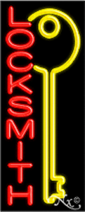 NEW /"LOCKSMITH/" 32x13 W//LOGO VERTICAL REAL NEON SIGN w//CUSTOM OPTIONS 11003
